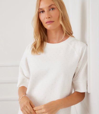 Raglan Sleeve Embellished Knit Dress