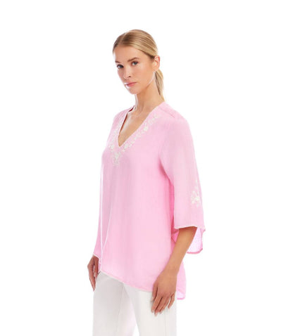 Bracelet Sleeve Embroidered Asymmetric Top