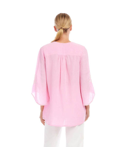 Bracelet Sleeve Embroidered Asymmetric Top