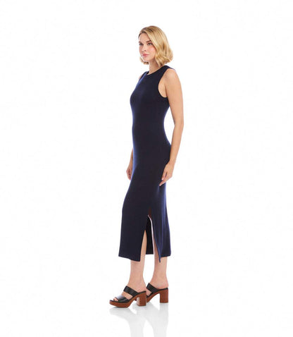 Ribbed Sleeveless Midi Column Dress