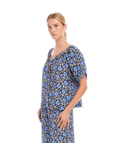 Petite Size Puff Sleeve Peasant Top