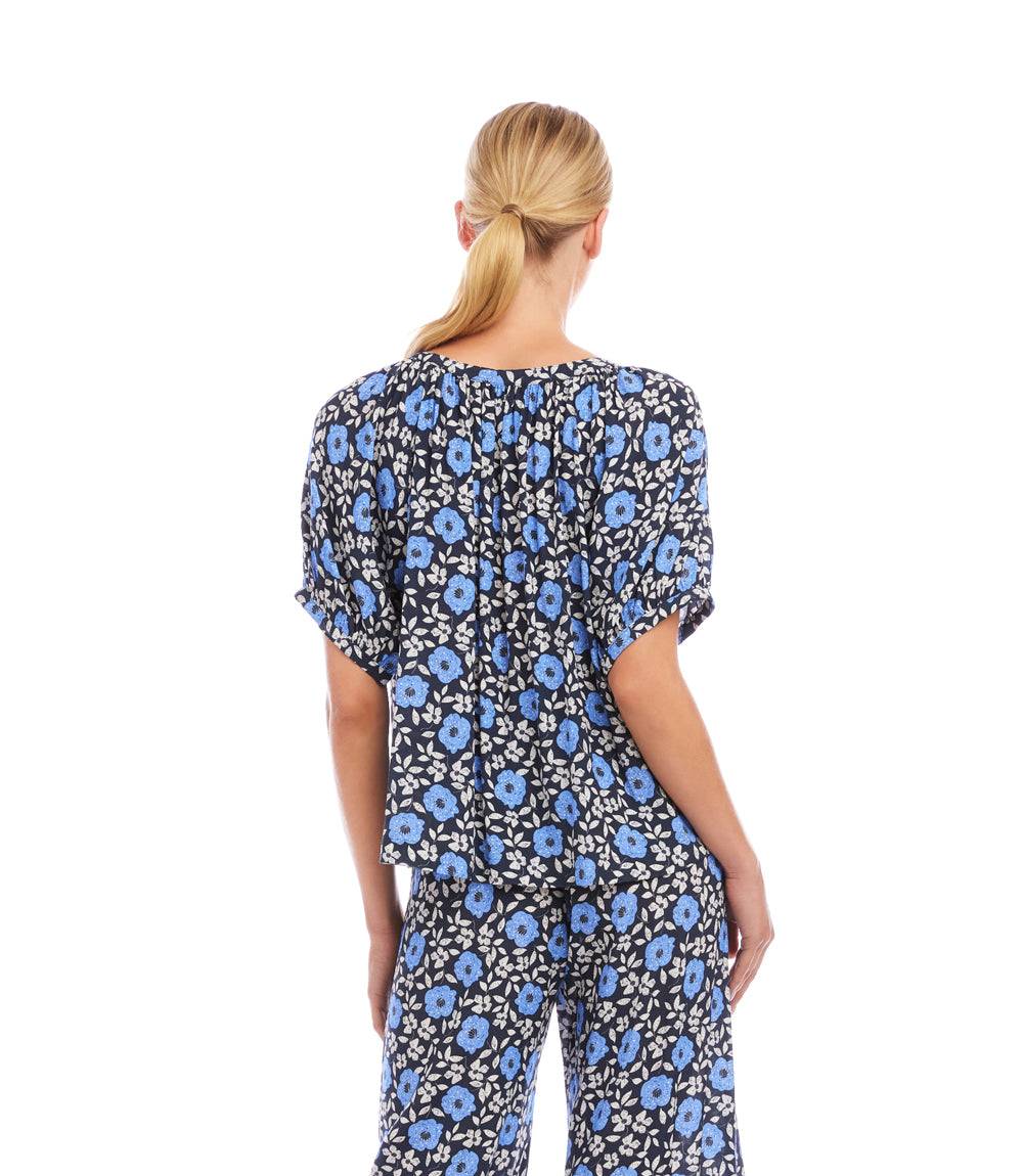 Petite Size Puff Sleeve Peasant Top