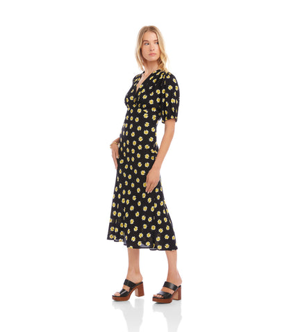 Puff Sleeve Bias Dress