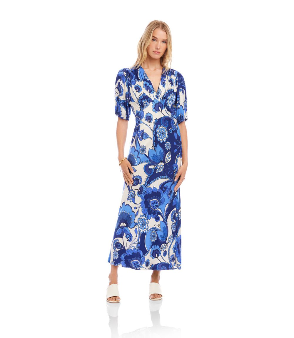 Puff Sleeve Bias Dress