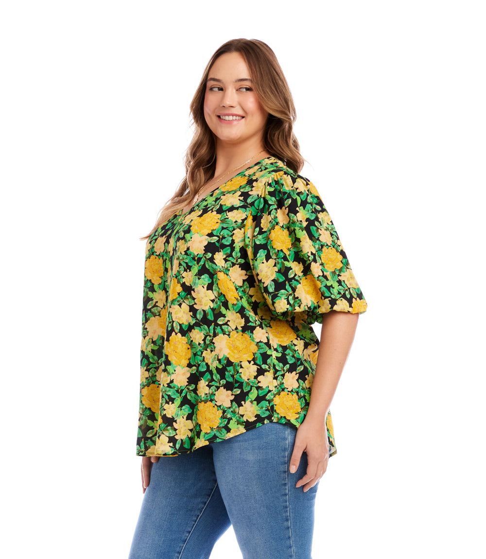 Plus Size Puff Sleeve Top