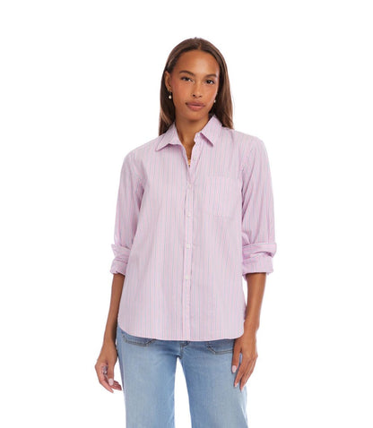 Stripe Long Sleeve Button-Up Shirt