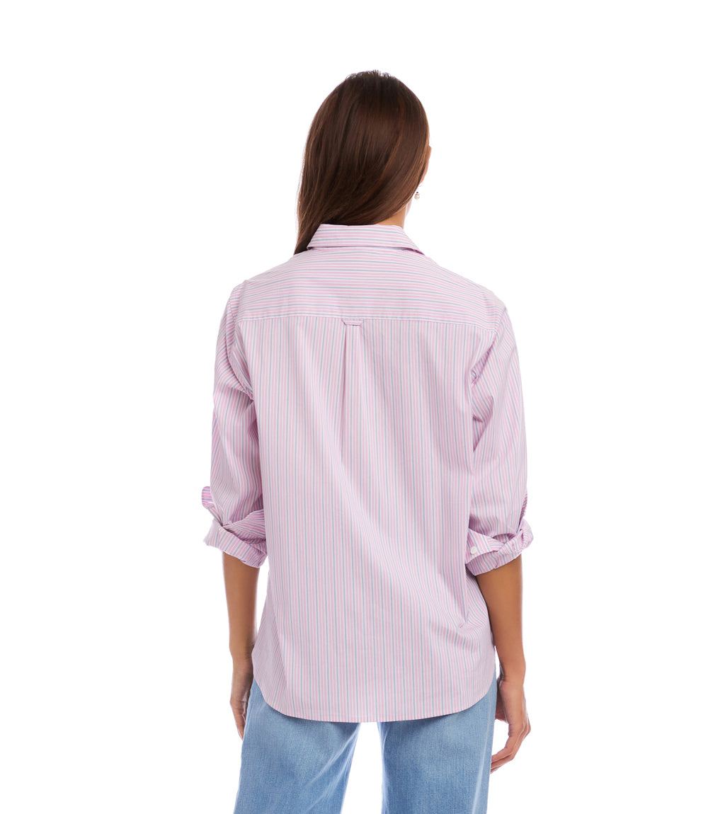 Stripe Long Sleeve Button-Up Shirt