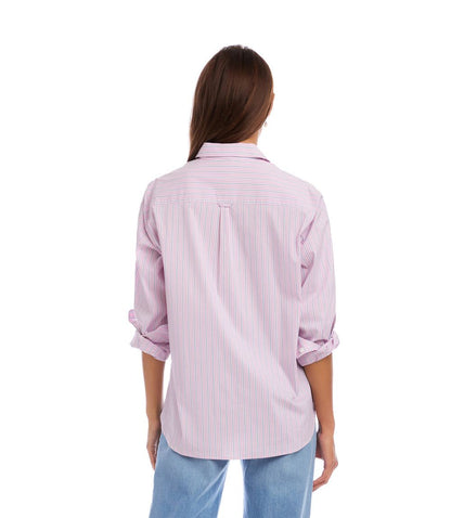 Stripe Long Sleeve Button-Up Shirt