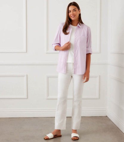 Stripe Long Sleeve Button-Up Shirt