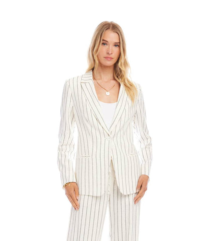 Linen Blend Stripe Blazer