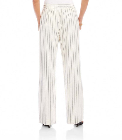 Linen Blend Stripe Drawstring Pants
