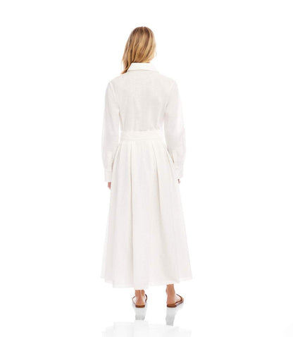 Lace Applique Midi Shirtdress
