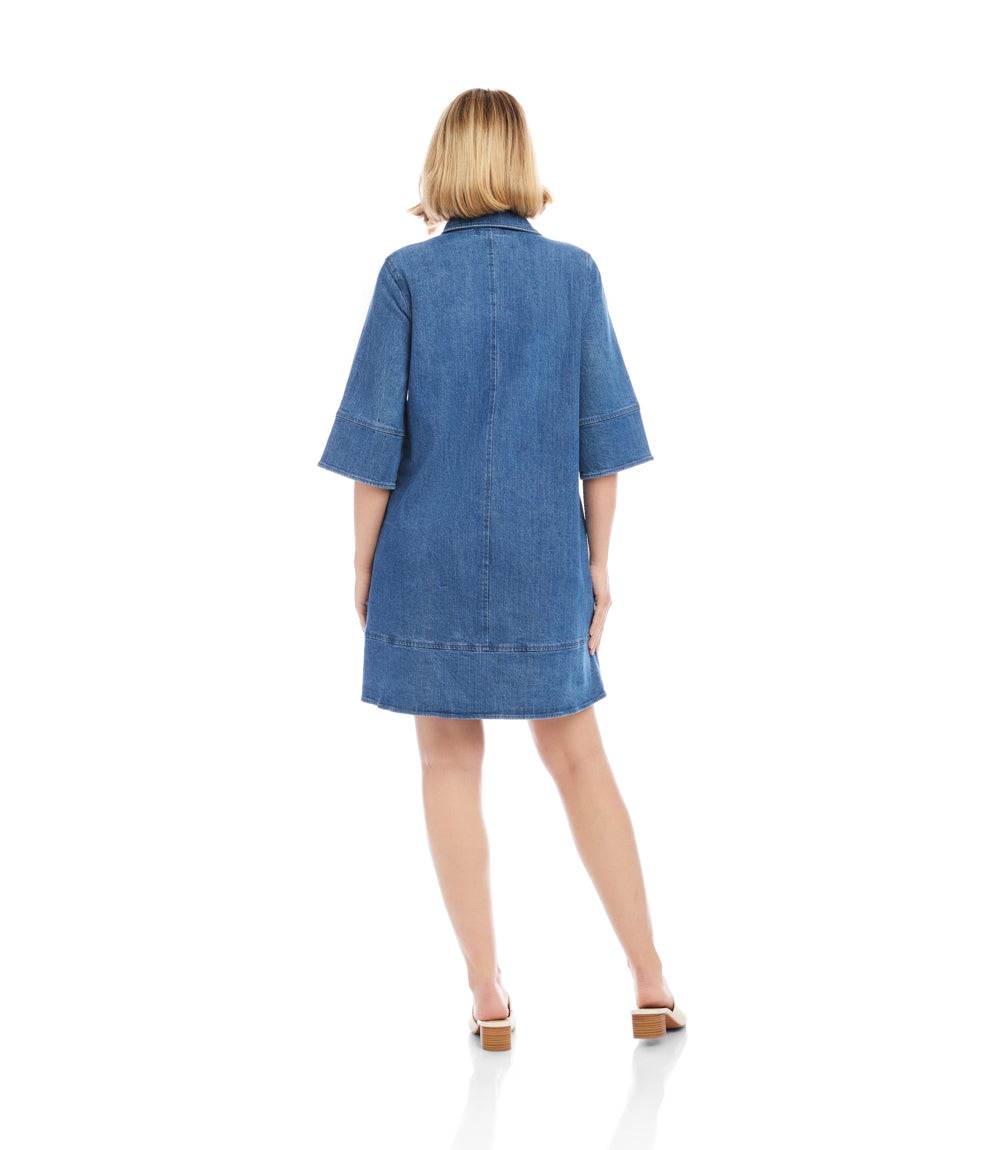 Flare Sleeve Shirtdress