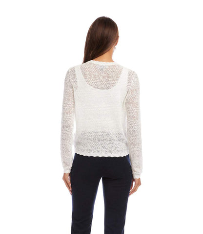 Pointelle Cardigan Sweater