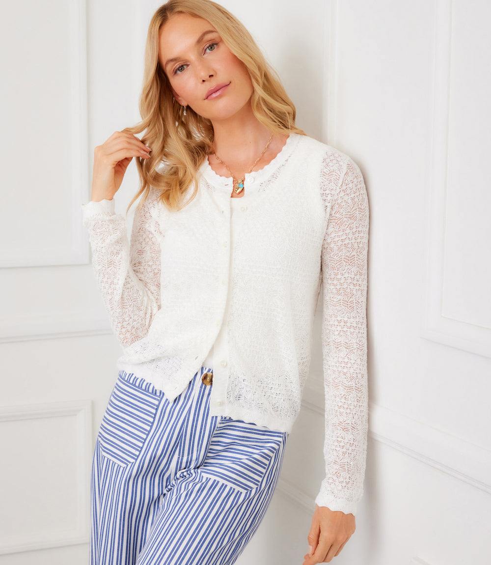 Pointelle Cardigan Sweater