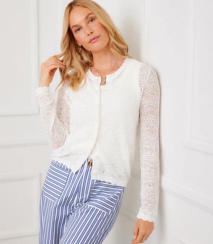 Pointelle Cardigan Sweater