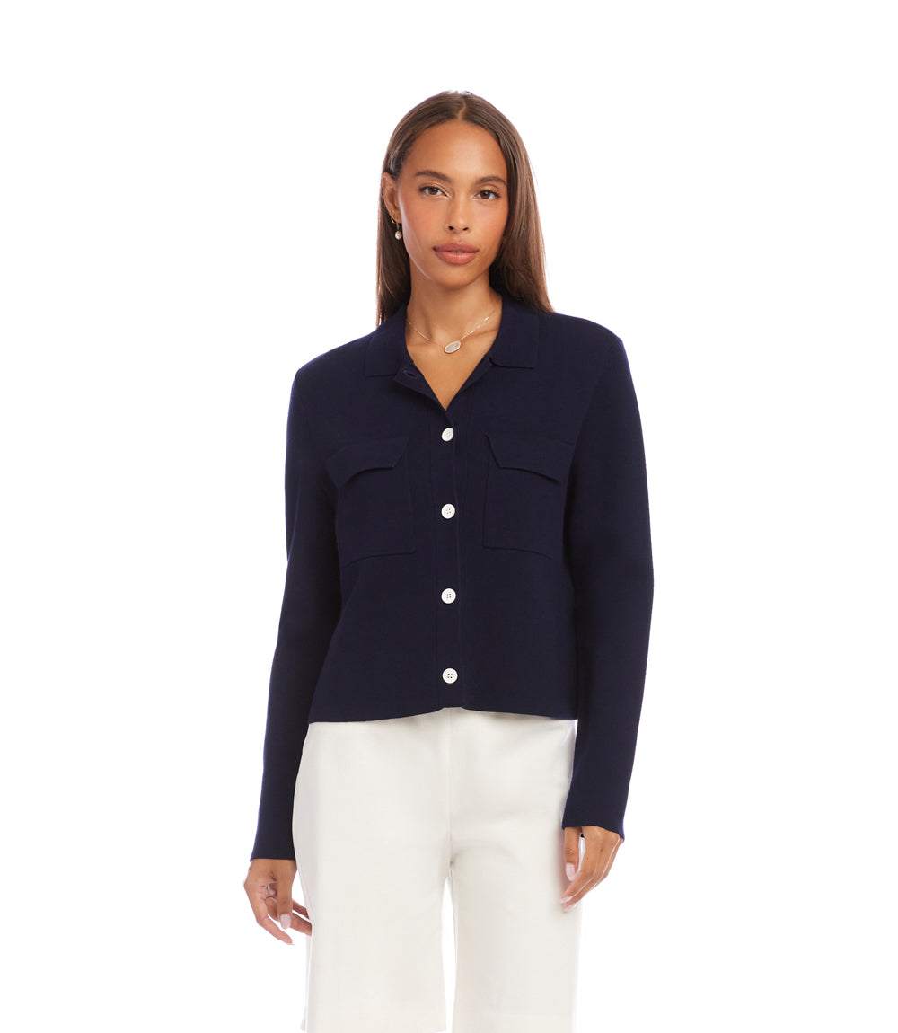 Collared Sweater Jacket