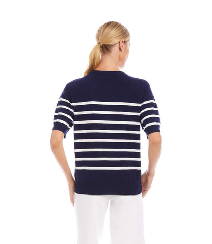 Henley Stripe Sweater