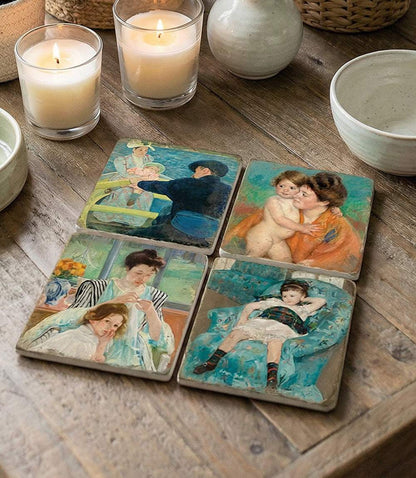 Mary Cassatt Marble Coasters, Set Of 4