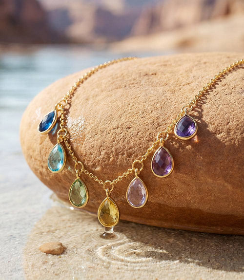 Multi Color Teardrop Necklace