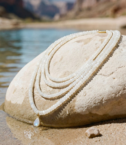Multi Layer Moonstone Necklace