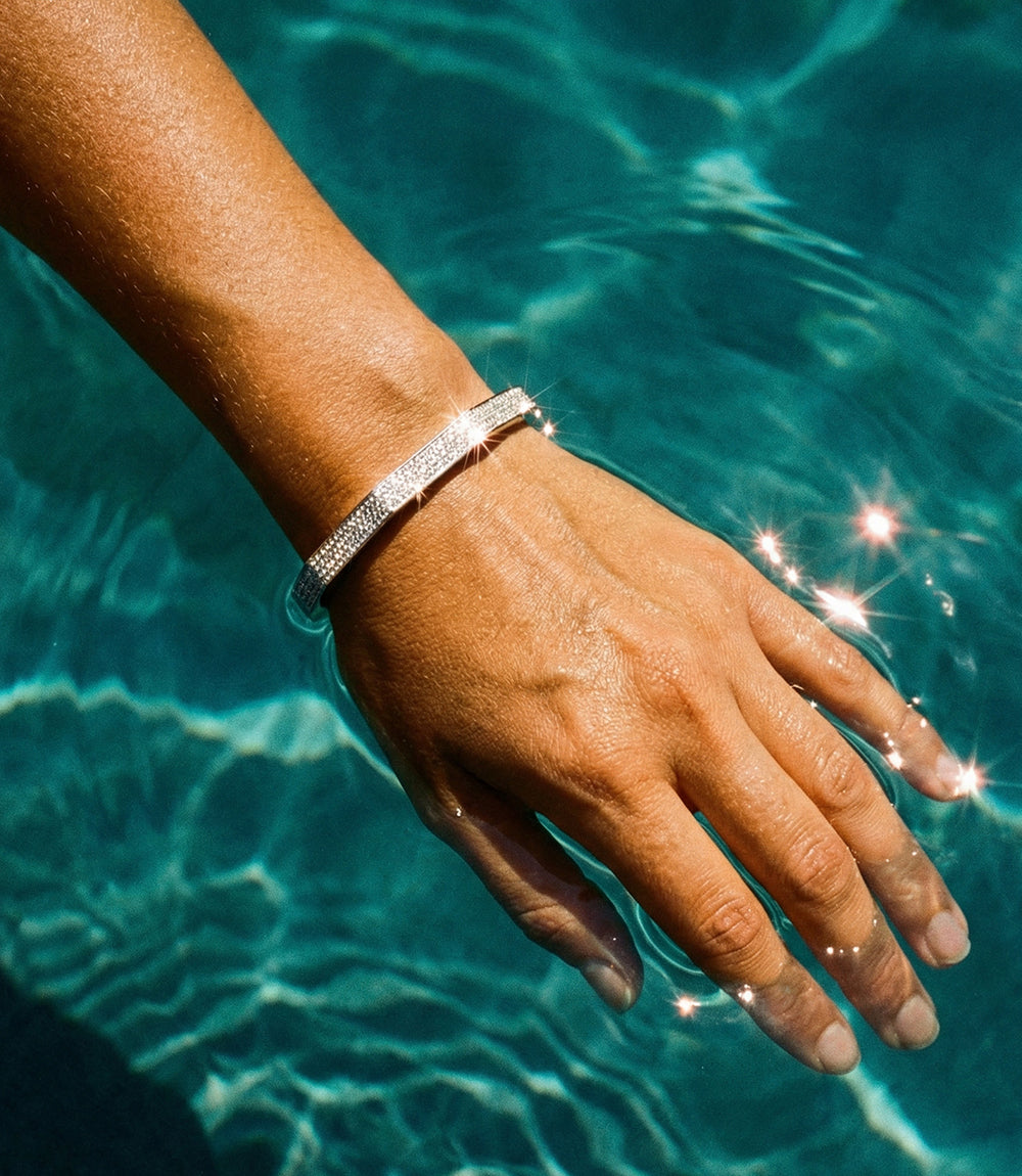 Pavé Crystal Angular Cuff Bracelet