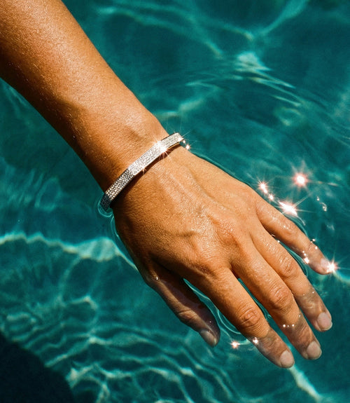 Pavé Crystal Angular Cuff Bracelet