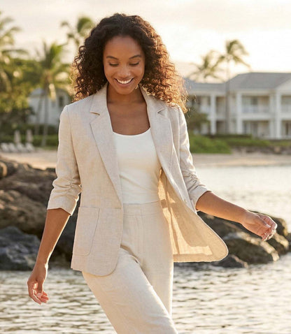 Petite Size Ruched Sleeve Jacket