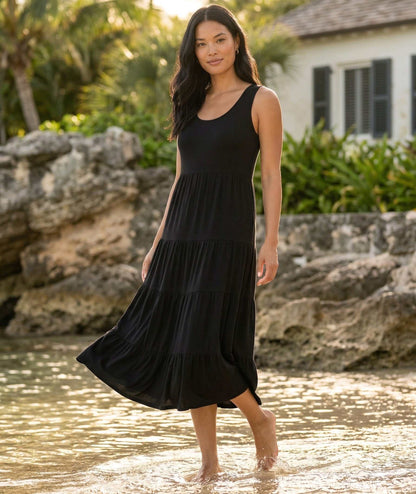 Petite Size Tiered Midi Dress