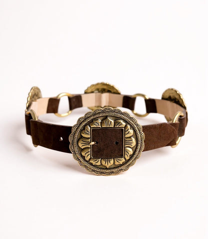 Streets Ahead Embellished Concho Leather Belt