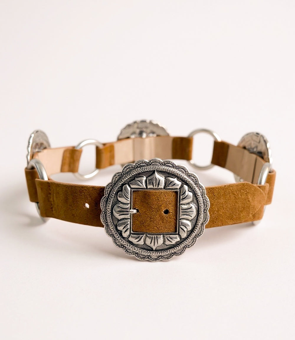 Streets Ahead Embellished Concho Leather Belt