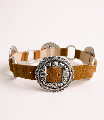 Streets Ahead Embellished Concho Leather Belt