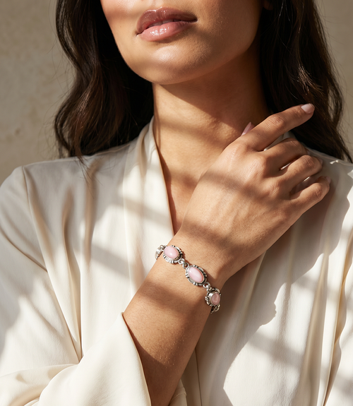 Pink Conch Station Link Bracelet