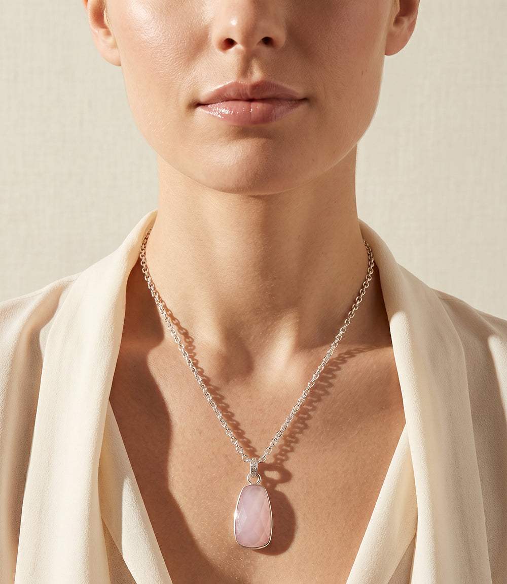 Pink Opal Pendant Necklace