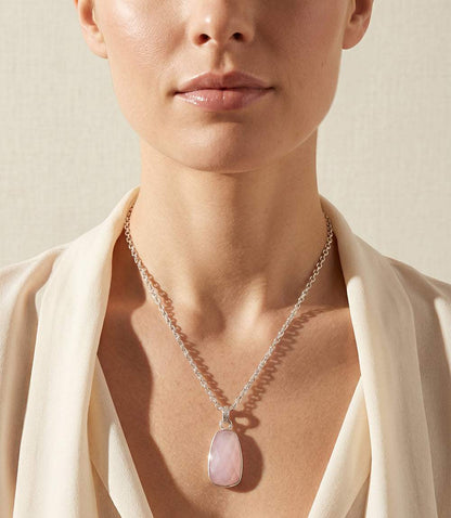 Pink Opal Pendant Necklace