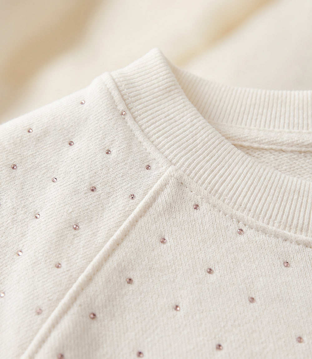 Raglan Sleeve Embellished Knit Dress