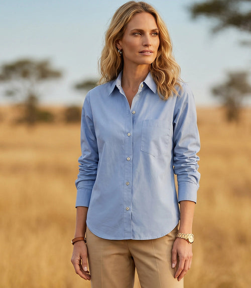 Ruched Sleeve Button-Up Shirt