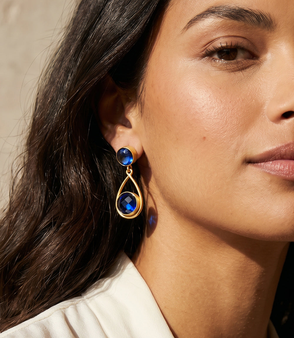 Sapphire Crystal Teardrop Earrings