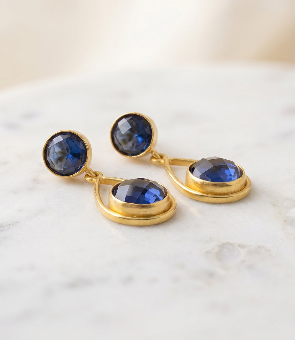 Sapphire Crystal Teardrop Earrings