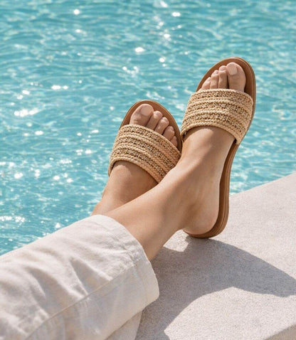 Seychelles Destination Boho Embellished Slides