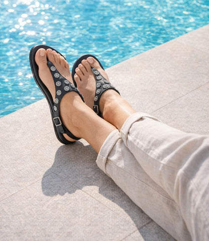 Seychelles Sunday Funday T-Strap Studded Sandals
