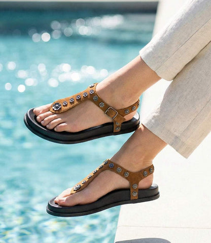 Seychelles Sunday Funday T-Strap Studded Sandals
