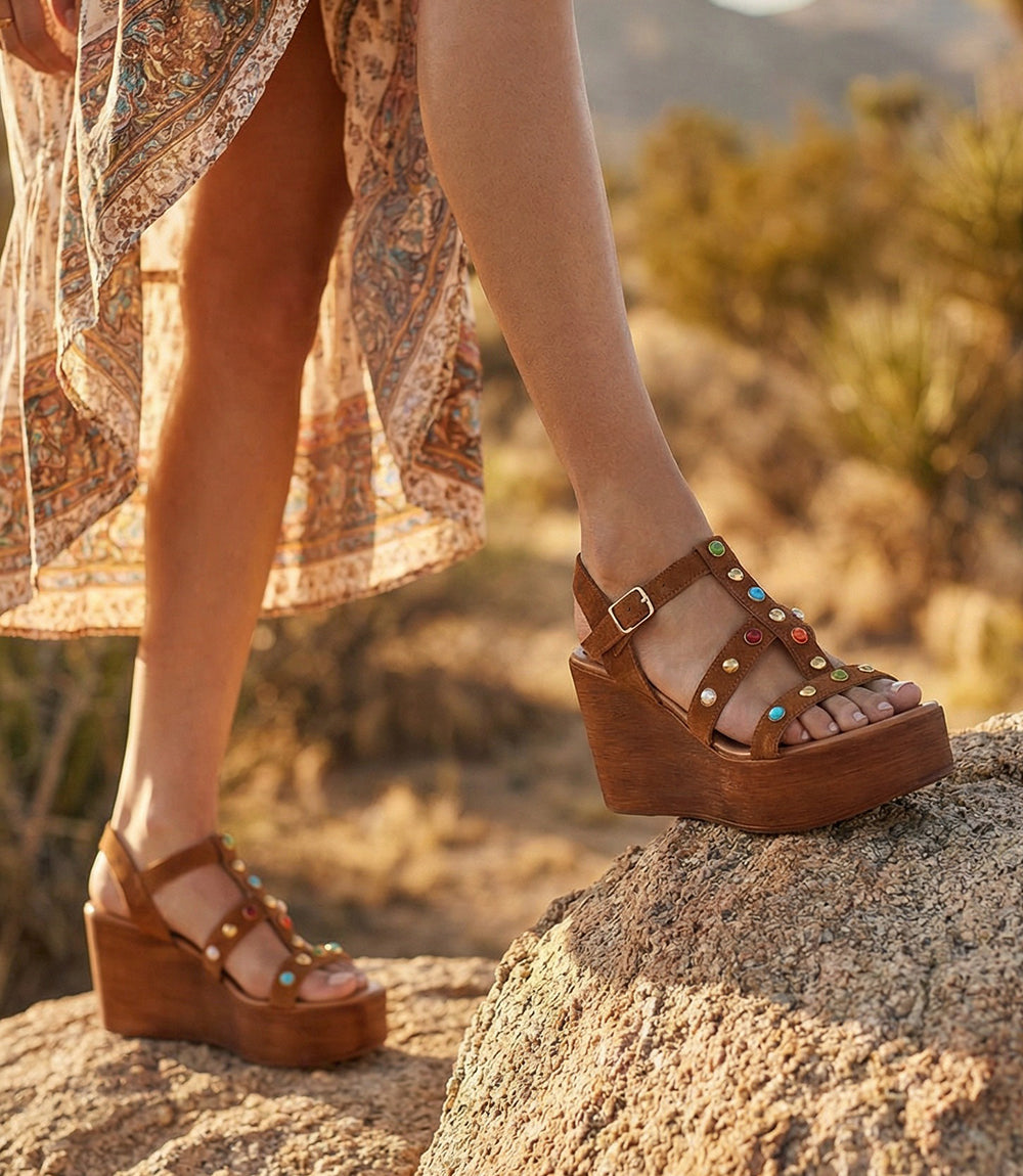 Seychelles Ticket To Ride Suede Wedge Sandals