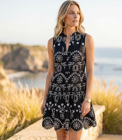 Sleeveless Eyelet Dress
