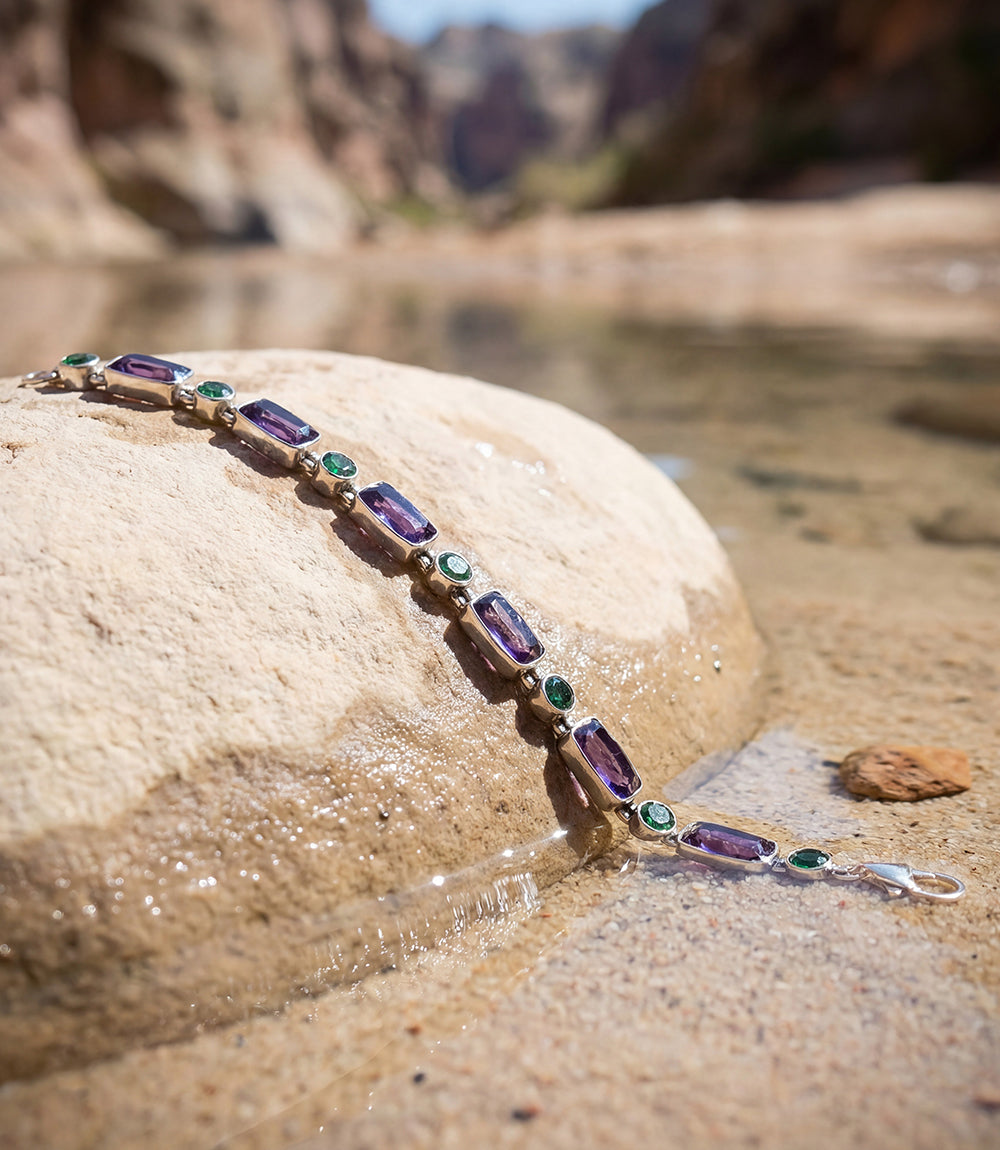 Sterling Silver Gemstone Bracelet