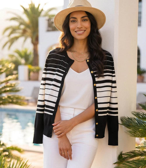 Stripe Cardigan Sweater