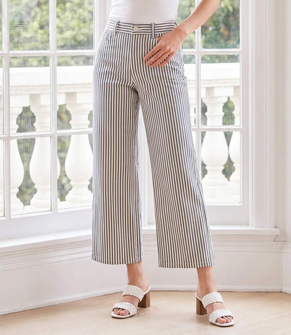 Stripe Cropped Jeans