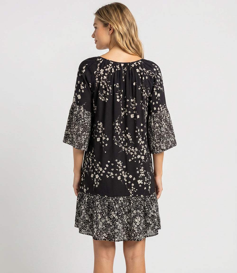 Contrast Ruffle Hem Dress