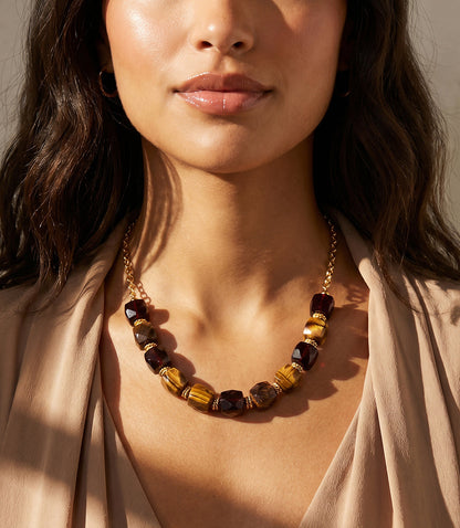 Tigers Eye Link Necklace