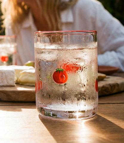Tomato Hand-Painted Drinking Glass